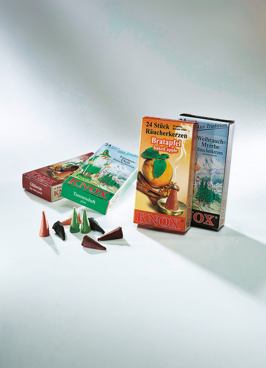 Weihnachtliche Dekorationen - Räucherkerzen-Set, 96-teilig, in Farbe GRÜN-SCHW-BRAUN Ansicht 1