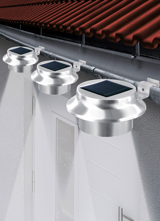 Gartenbeleuchtung - Dachrinnen-Leuchte, 3er-Set, in Farbe WEISS Ansicht 2