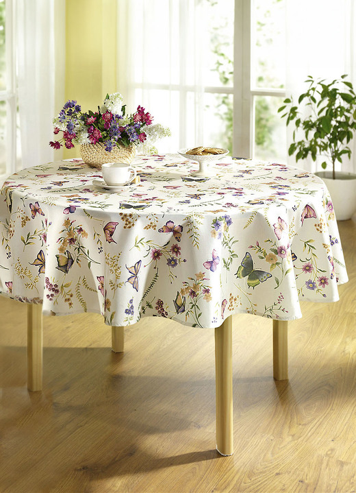 Heimtextilien - Frühlingshaft bedruckte Tisch- und Raumdekoration Ansicht 2 Heimtextilien - Frühlingshaft bedruckte Tisch- und Raumdekoration, in Größe 146 (Läufer, 40x140 cm) bis 450 (Stuhlkissen, 42x 42 cm), in Farbe CREMÉ/BUNT Ansicht 2