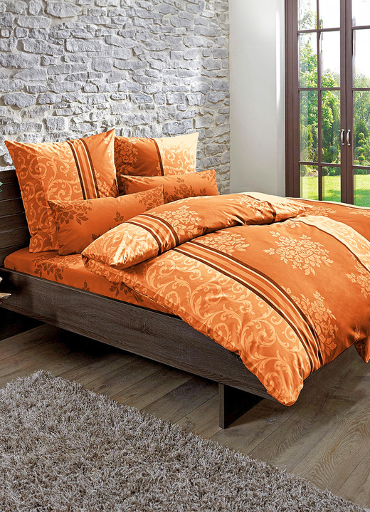 Bettwäschegarnituren - Renforcé Bettwäsche aus 100% Baumwolle, in Größe 111 (40/80 cm + 135/200 cm) bis 412 (4-teiliges Set), in Farbe TERRA Ansicht 3