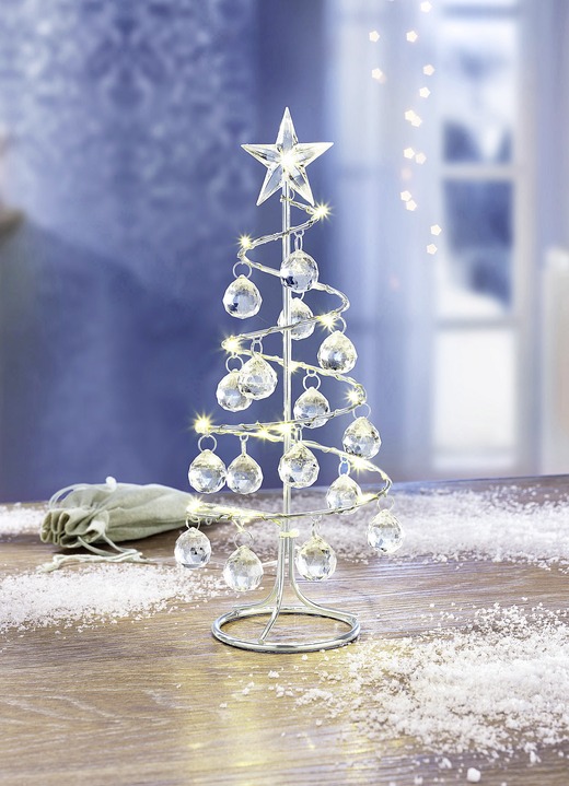 Weihnachtliche Dekorationen - Batteriebetriebenes LED-Bäumchen mit warmweißem Licht, in Farbe