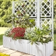 Blumentöpfe & Pflanzgefäße - Pflanzkasten in moderner Rattan-Optik, in Farbe WEISS, in Ausführung Pflanzkasten, klein, ohne Spalierwand – Farbe WEISS – Ansicht 1