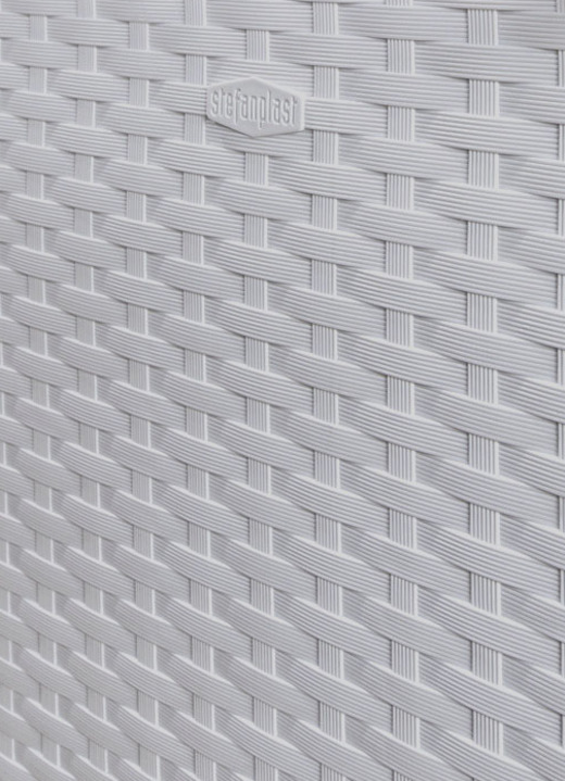 Blumentöpfe & Pflanzgefäße - Pflanzkasten in moderner Rattan-Optik, in Farbe WEISS, in Ausführung Pflanzkasten, klein, ohne Spalierwand Ansicht 3
