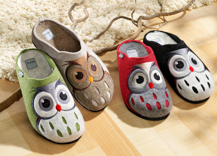 Geschenkideen - Damen-Hausschuh aus echtem Naturwollfilz, in Größe 036 bis 042, in Farbe SCHWARZ Ansicht 2