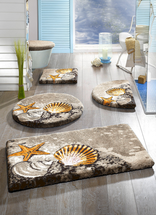 Badgarnituren - GRUND Badgarnitur mit rutschhemmender Latex-Rückseite, in Größe 100 (Vorleger halbrund, 50x 80 cm) bis 112 (Deckelbezug mit Kordel, 47x 50 cm), in Farbe BLAU Ansicht 3