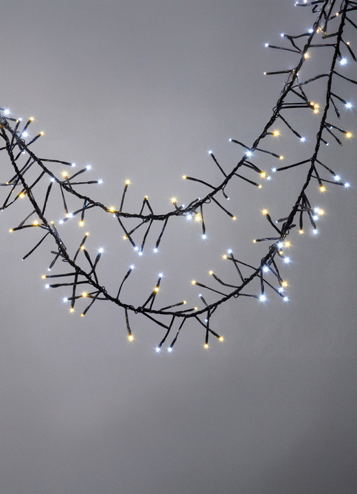 Garten - Cluster-LED-Lichterkette mit digitalem Outdoor-Trafo, in Farbe KRISTALL-EFFEKT, in Ausführung mit 960 LEDs mit Kristalleffekt; Gesamtlänge 11 m