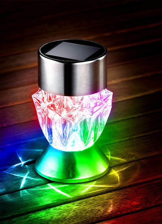 Gartenbeleuchtung - Solarleuchte, 4er-Set, in Farbe CHROM Ansicht 2