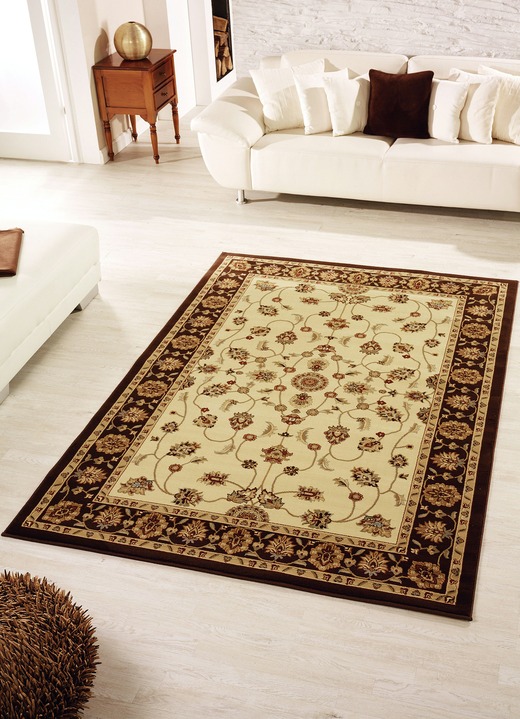 Teppiche - Brücken und Teppiche mit feinen floralen Details, in Größe 111 (Brücke, 60x105 cm) bis 288 (Teppich, 240x330 cm), in Farbe ELFENBEIN-BRAUN Ansicht 1