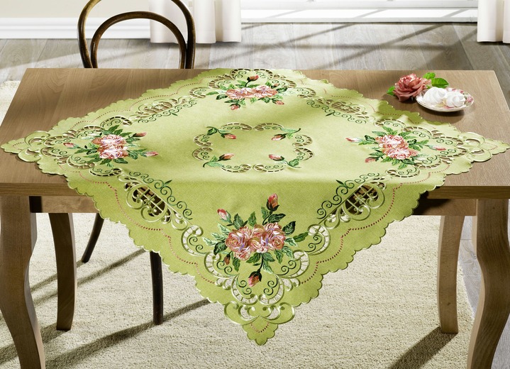 Heimtextilien - Aufwendig gearbeitete Accessoires, in Größe 101 (Deckchen, 35x 50 cm) bis 404 (Kissenbezug, 40x 40 cm), in Farbe GRÜN Ansicht 3