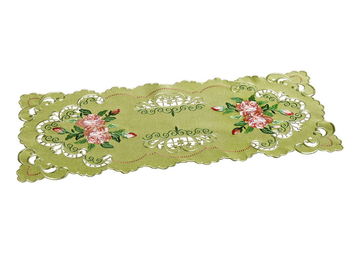 Heimtextilien - Aufwendig gearbeitete Accessoires, in Größe 101 (Deckchen, 35x 50 cm) bis 404 (Kissenbezug, 40x 40 cm), in Farbe GRÜN Ansicht 2