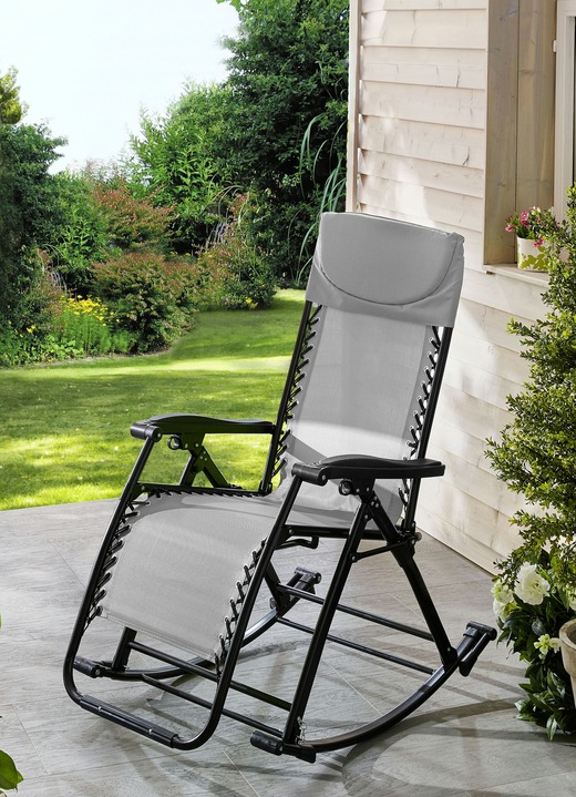 Gartenmöbel - Schaukelstuhl 2in1, in Farbe GRAU Ansicht 1