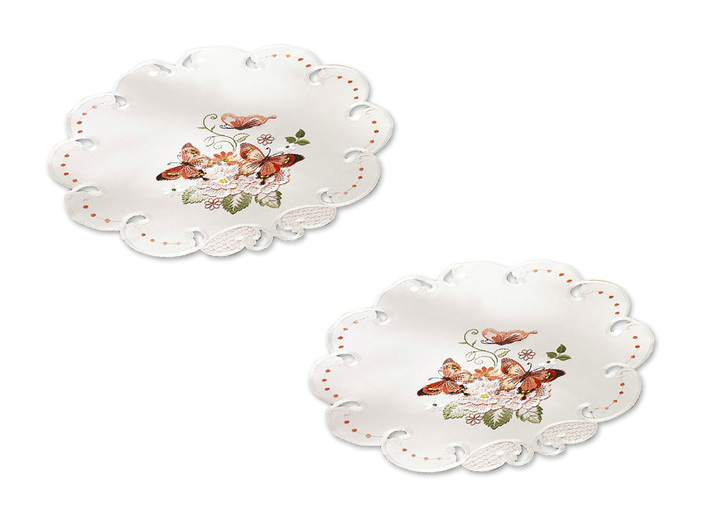 Heimtextilien - Elegant gestaltete Tisch- und Raumdekoration, in Größe 100 (Deckchen, 30x 45 cm) bis 404 (Kissenbezug, 40x 40 cm), in Farbe ROT Ansicht 2