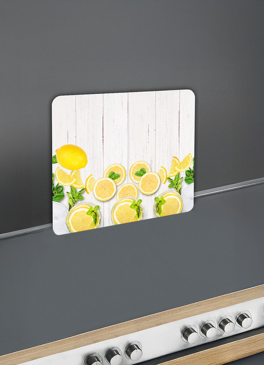 Haushaltshelfer - Wandblende aus Glas mit Zitronen-Motiv, in Farbe ZITRONE Ansicht 2