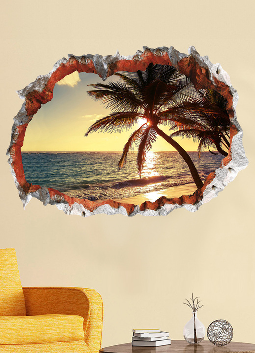 - 3D-Wand-Tattoo Strand, in Farbe GELB Ansicht 2