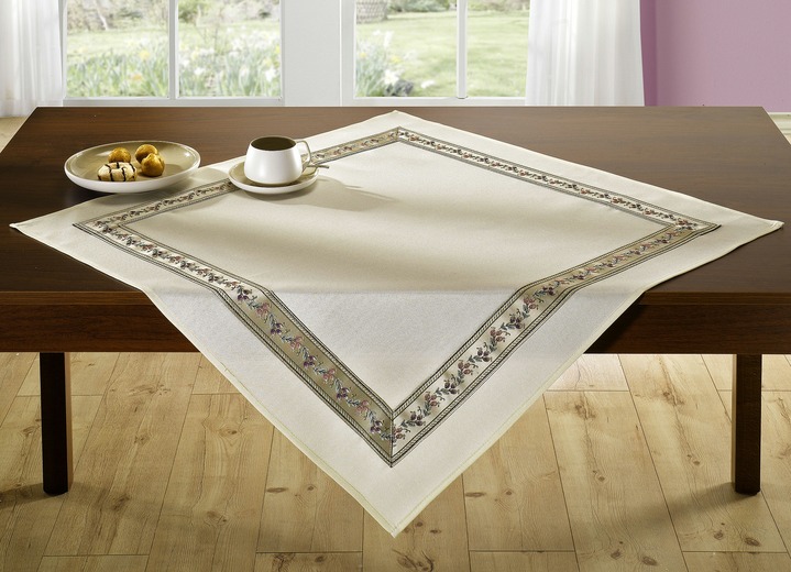 Heimtextilien - Stilvolle Tisch- und Raumdekoration mit  umlaufender Bordüre, in Größe 101 (Deckchen, 35x 50 cm) bis 404 (Kissenbezug, 40x 40 cm), in Farbe SEKT Ansicht 3