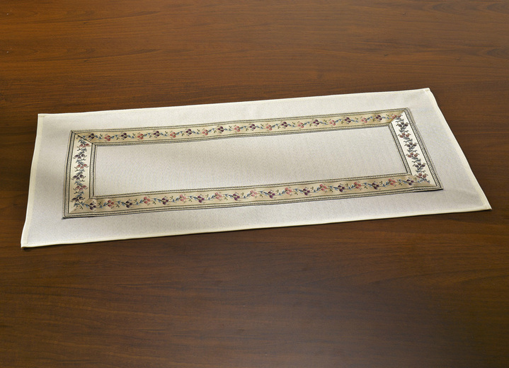 Heimtextilien - Stilvolle Tisch- und Raumdekoration mit  umlaufender Bordüre, in Größe 101 (Deckchen, 35x 50 cm) bis 404 (Kissenbezug, 40x 40 cm), in Farbe SEKT Ansicht 2