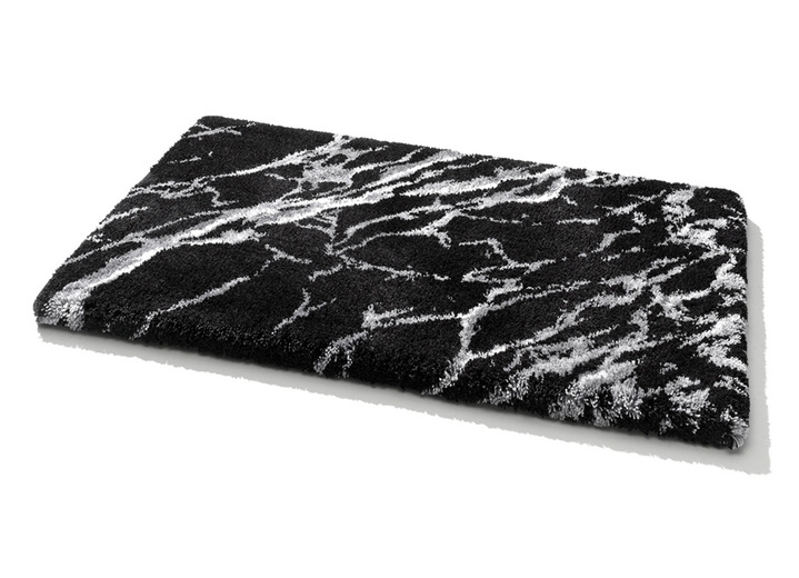 Badgarnituren - Badgarnitur von Grund mit Marmor-Dessin, in Größe 100 (Vorleger halbrund, 50x 80 cm) bis 112 (Motiv-WC-Deckelbezug, 47x 50 cm), in Farbe TÜRKIS Ansicht 6