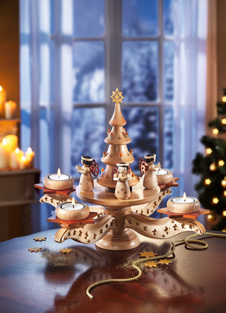 Aus dem Erzgebirge - ZEIDLER Adventsleuchter aus dem Erzgebirge, in Farbe NATUR-BRAUN