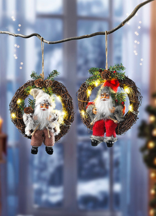 Weihnachtsmann im Kranz, 2er-Set