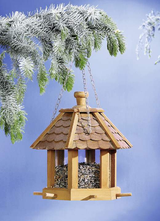 Garten - Holz-Futterhaus mit Schindeldach, in Farbe BRAUN