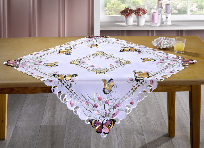 Heimtextilien - Tisch- und Raumdekoration aus dem Hause Schäfer, in Größe 101 (Läufer, 40x 90 cm) bis 404 (Kissenbezug, 40x 40 cm), in Farbe WEISS Ansicht 2