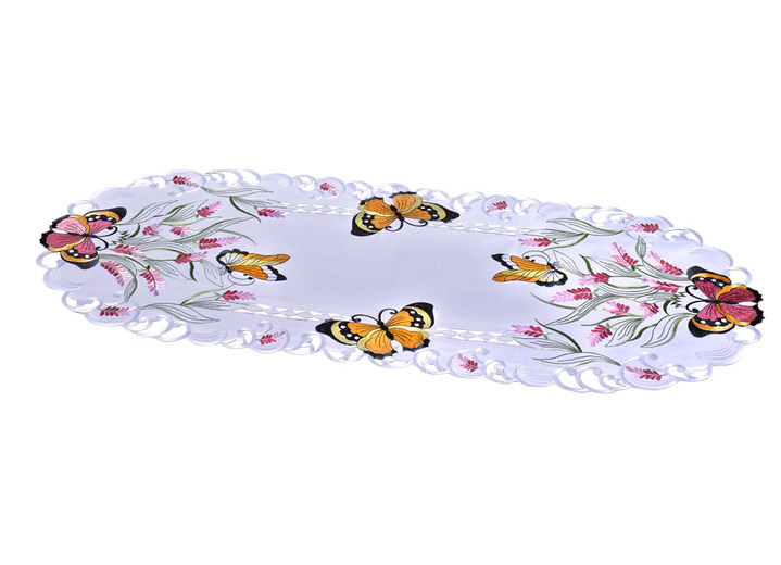 Heimtextilien - Tisch- und Raumdekoration aus dem Hause Schäfer, in Größe 101 (Läufer, 40x 90 cm) bis 404 (Kissenbezug, 40x 40 cm), in Farbe WEISS Ansicht 3