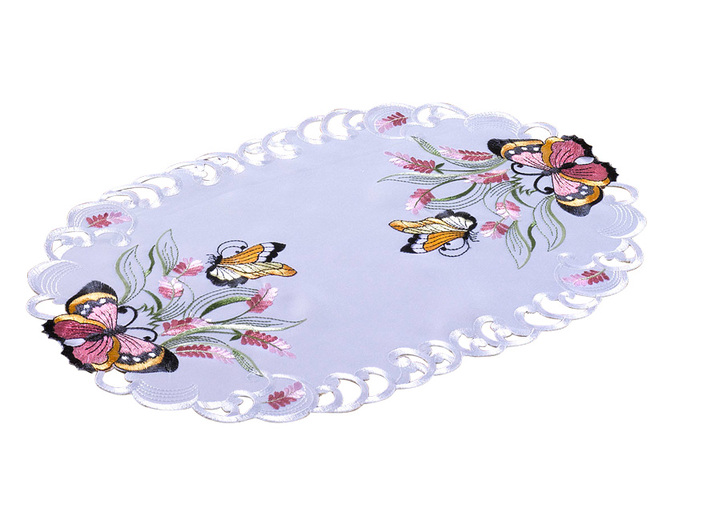 Heimtextilien - Tisch- und Raumdekoration aus dem Hause Schäfer, in Größe 101 (Läufer, 40x 90 cm) bis 404 (Kissenbezug, 40x 40 cm), in Farbe WEISS Ansicht 4