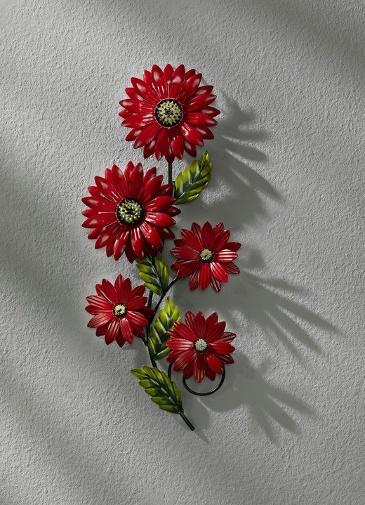 - Wanddekoration mit Blumen, in Farbe ROT Ansicht 2
