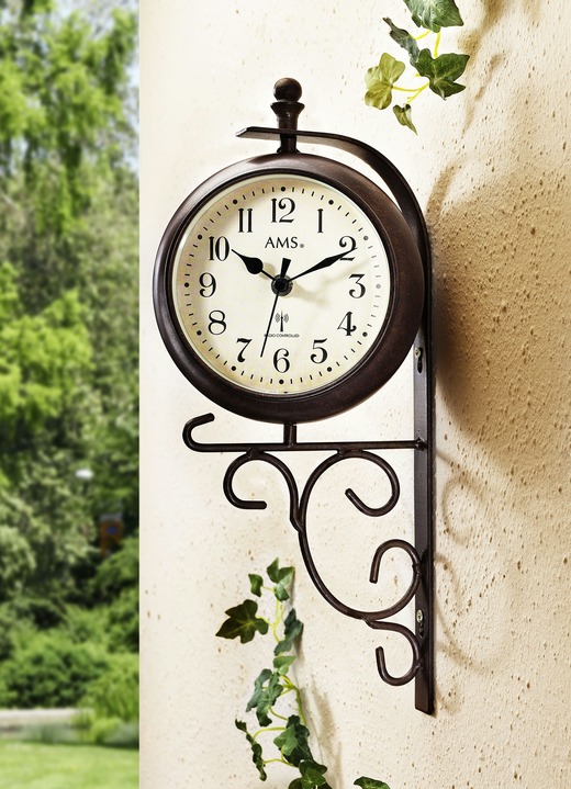 Uhren - Funk-Wanduhr mit Thermometer, in Farbe BRAUN Ansicht 1
