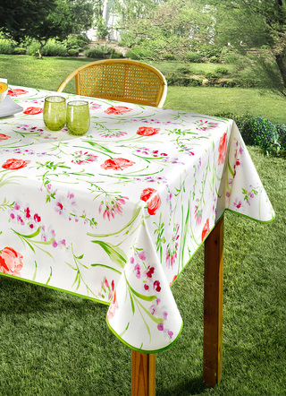 - Wachstuchtischdecken mit farblich passendem Schrägband, in Größe 110 (Tischdecke, 110x140 cm) bis 220 (Tischdecke oval, 155x220 cm), in Farbe CREME – Farbe CREME – Ansicht 