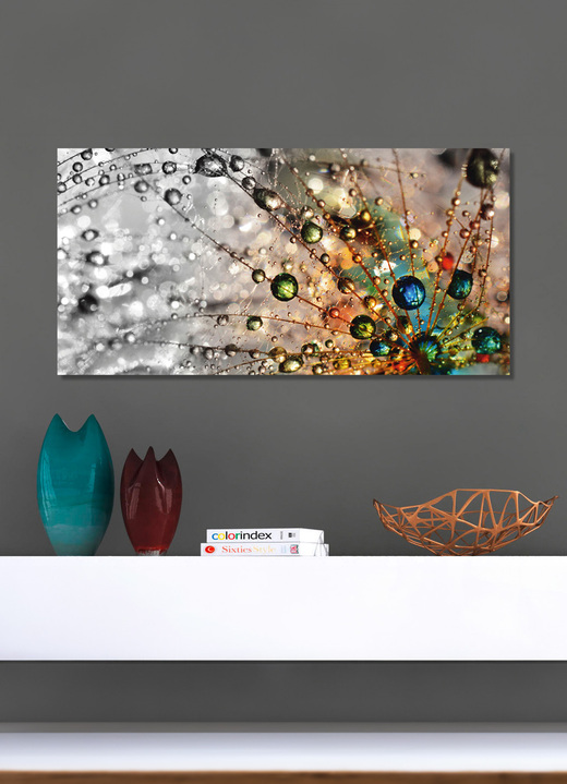 Modern - Bild Wassertropfen auf einer Pusteblume, in Farbe GRAU Ansicht 3