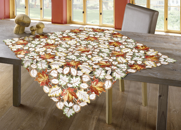 Heimtextilien - Tisch- und Raumdekoration mit herbstlichen Blättermotiven, in Größe 101 (Deckchen, 35x 50 cm) bis 404 (Kissenbezug, 40x 40 cm), in Farbe SEKT Ansicht 5