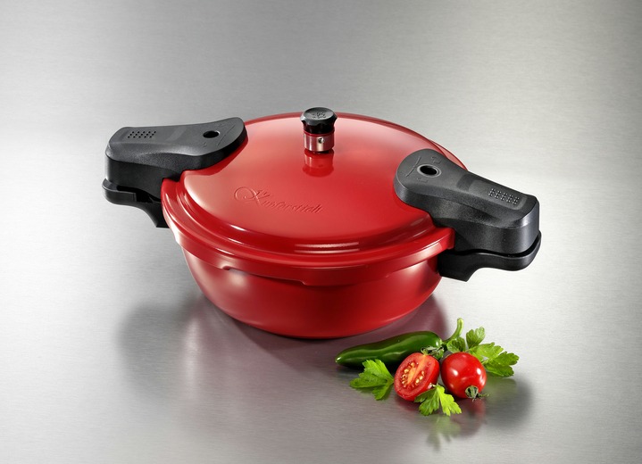 Töpfe & Pfannen - Schnellkochtopf mit hochwertiger Keramikbeschichtung Ansicht 2 Töpfe & Pfannen - Schnellkochtopf mit hochwertiger Keramikbeschichtung, in Farbe ROT Ansicht 2