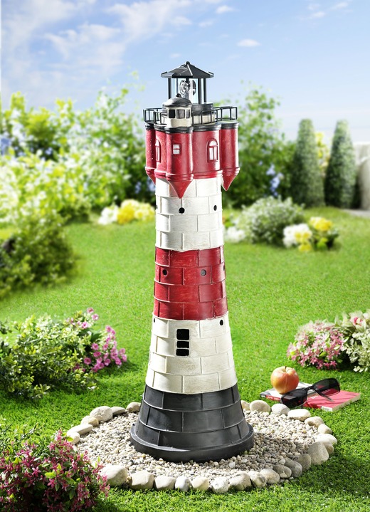 Gartenbeleuchtung - Wetterfester Solar-Leuchtturm XL, in Farbe BUNT, in Ausführung Höhe 80 cm Ansicht 1