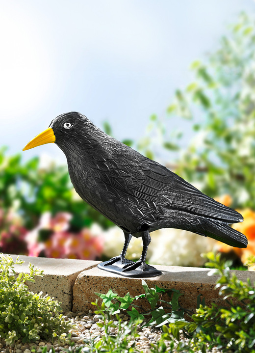 Gartendekoration - Vogelschreck-Rabe aus Kunststoff, in Farbe SCHWARZ