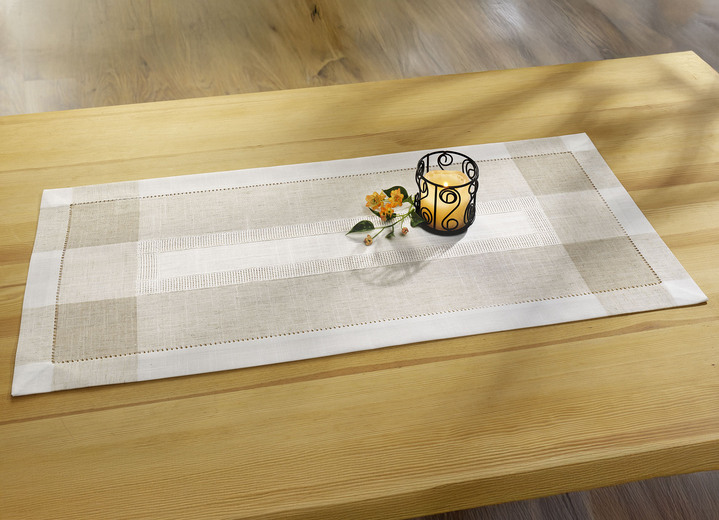 Dekokissen & Hüllen - Klassische Tisch- und Raumdekoration mit Leinen, in Größe 101 (Läufer, 30x 70 cm) bis 404 (Kissenbezug, 40x 40 cm), in Farbe ECRU-BEIGE Ansicht 1