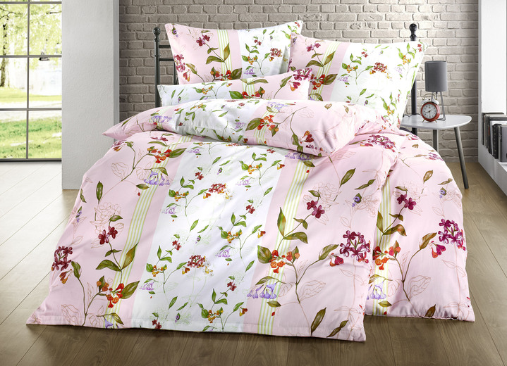 Bettwäschegarnituren - Satin Bettwäsche-Garnitur von Mesana, in Größe 111 (40/80 cm + 135/200 cm) bis 115 (80/80 cm + 155/220 cm), in Farbe ROSA Ansicht 1