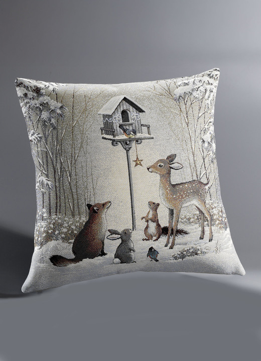 Heimtextilien - Tisch- und Raumdekoration mit Winterlandschaft, in Größe 100 (2 Platzsets, 33x 45 cm) bis 404 (Kissenbezug, 45x 45 cm), in Farbe CREME Ansicht 3