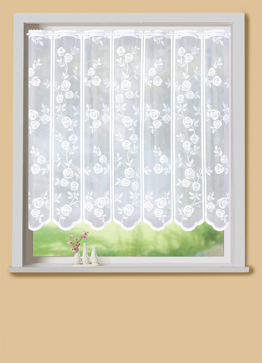 Kurzgardinen - Romantischer Kurzstore mit Röschen-Motiv, in Größe 856 (H 60xB 95 cm) bis 896 (H120xB160 cm), in Farbe COLORIERT Ansicht 2