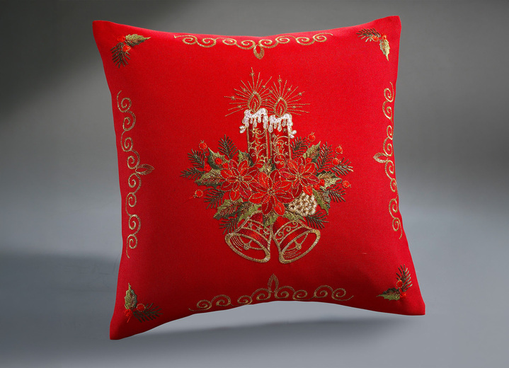 Heimtextilien - Aufwendig gestaltete Tisch- und Raumdekoration, in Größe 101 (Deckchen oval, 35x 50 cm) bis 404 (Kissenbezug, 40x 40 cm), in Farbe ROT Ansicht 4