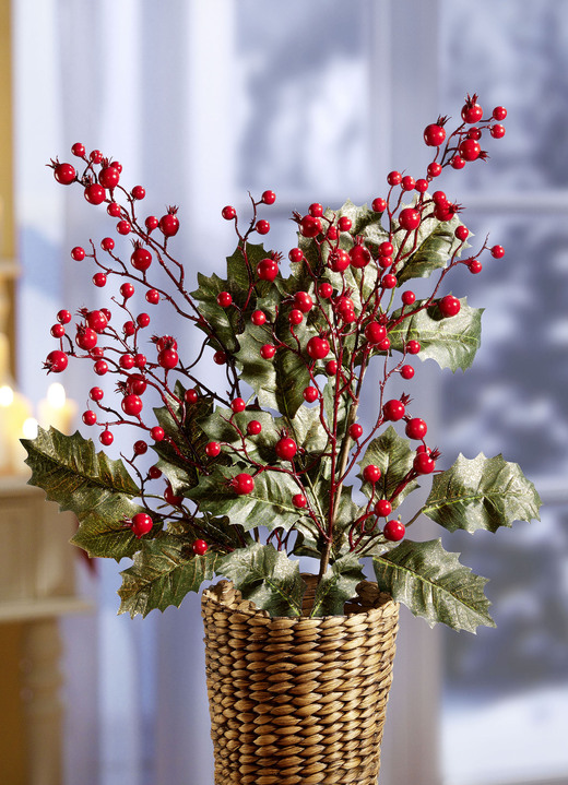 Gestecke & Kränze - Ilex-Beerenzweige, 2er-Set, in Farbe GRÜN/ROT