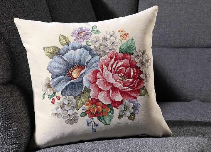 - Kissenbezug mit Blumenstrauß-Motiv, in Farbe MULTICOLOR