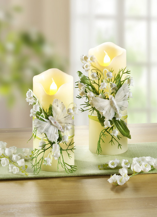 Ostern - LED-Kerzen mit naturgetreuem Flackereffekt, 2er-Set, in Farbe CREME-WEISS