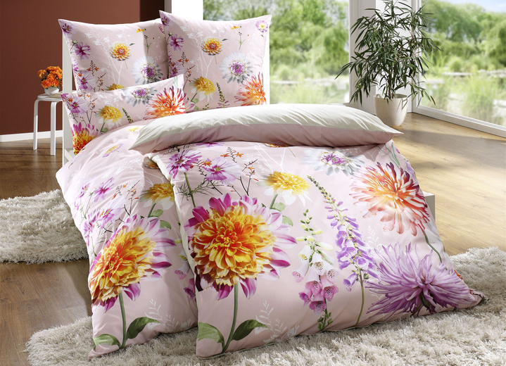 - Bettwäsche-Garnitur in Soft-Renforcé Qualität, in Größe 111 (40x80 cm + 135x200 cm) bis 115 (80x80 cm + 155x220 cm), in Farbe ROSA Ansicht 2