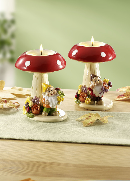 Geschenkideen - Originell gestaltete Teelichthalter, 2er-Set, in Farbe ROT-BEIGE