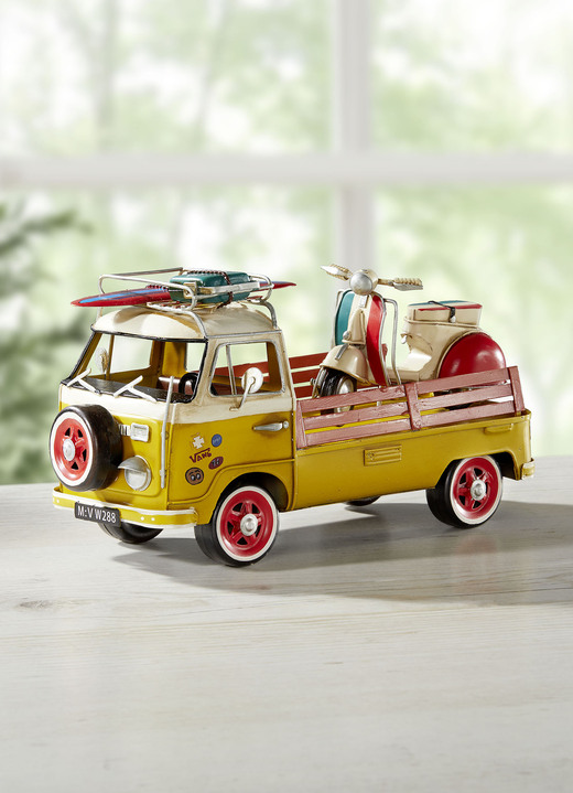Sammlermodelle - VW Bus T2 mit Motorroller, in Farbe GELB-WEISS