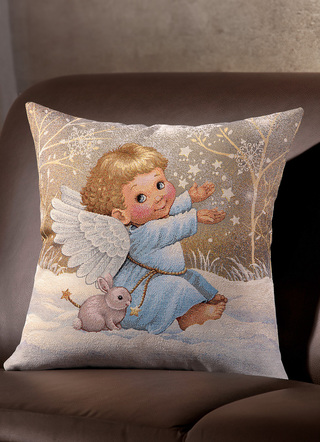 Dekokissen & Hüllen - Kissenbezug mit Engel-Motiv, in Farbe MULTICOLOR