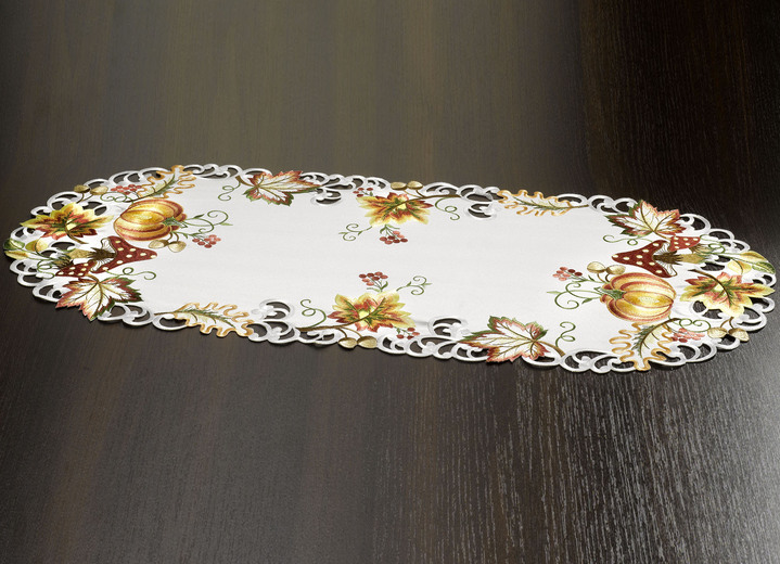 Tischdecken - Tisch- und Raumdekoration mit herbstlichen Motiven, in Größe 101 (Deckchen, 35x 50 cm) bis 404 (Kissenbezug, 40x 40 cm), in Farbe SEKT-BUNT Ansicht 4