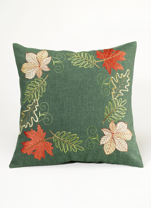 Heimtextilien - Herbstliche Tisch- und Raumdekoration mit Blattmotiven, in Größe 101 (Deckchen, 35x 50 cm) bis 404 (Kissenbezug, 40x 40 cm), in Farbe WEISS-BUNT Ansicht 4
