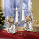 - Kerzenhalter Engel aus Polyresin, 2er-Set, in Farbe SILBER